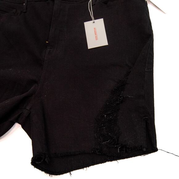 Good American Black Cut Off Jean Shorts Plus Size 24 - Picture 5 of 11
